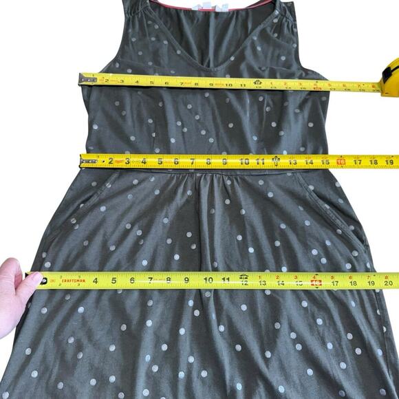 BODEN Womens DRESS Green Gold Polka-Dot Cotton Modal Shift Pockets 10R Coastal - Picture 9 of 11